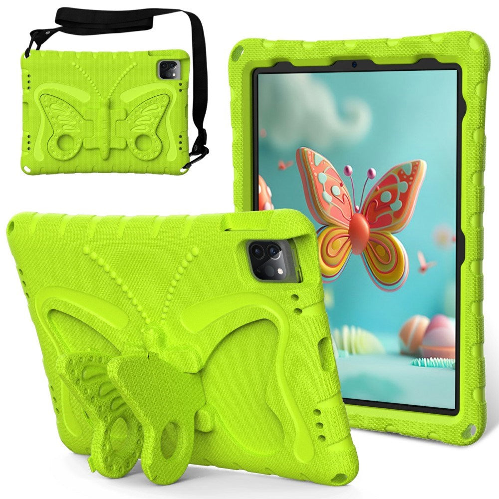 EIDERWOOD iPad Air / Pro 13" (2025 / 2024) / Pro 12.9" (2022-2018) Kids Case - Butterfly Kickstand Case - Green