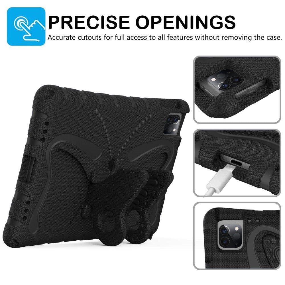 EIDERWOOD iPad Air / Pro 13" (2024) / Pro 12.9" (2022-2018) Kids Case - Butterfly Kickstand Case - Black