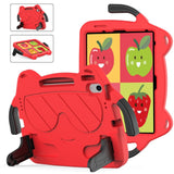 EIDERWOOD iPad Air 11" (2024) Kids Case - Smiley - Kickstand & Handle - Red