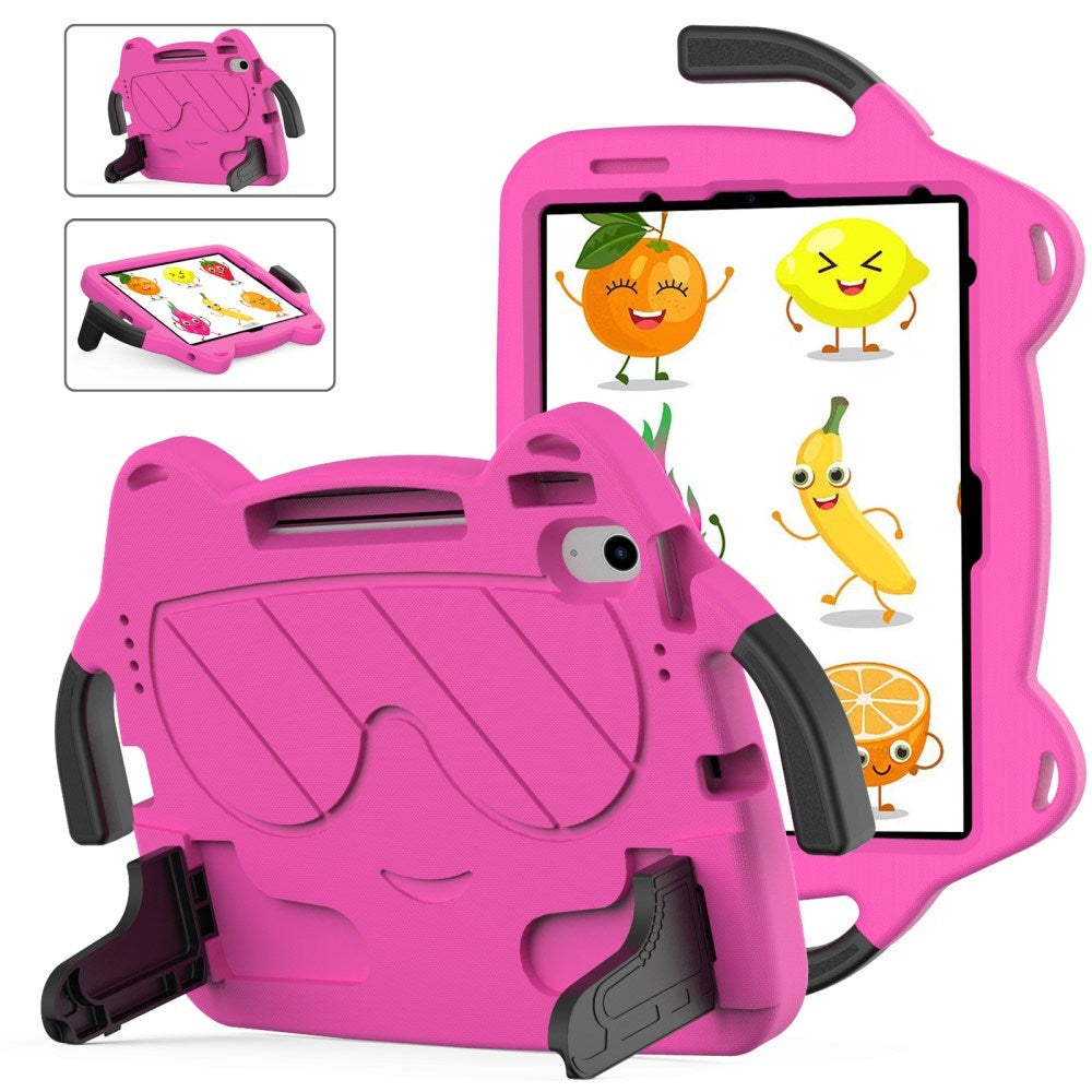 EIDERWOOD iPad Air 11" (2024) Kids Case - Smiley - Kickstand & Handle - Pink