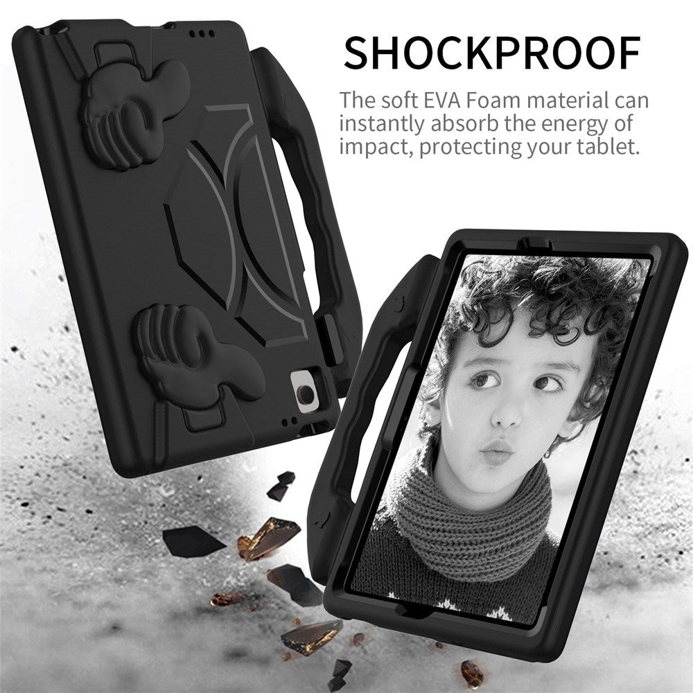 Samsung Galaxy Tab A11+ (Plus) / A9+ (Plus) EIDERWOOD Kids Case - Thumb Kickstand Case - Black