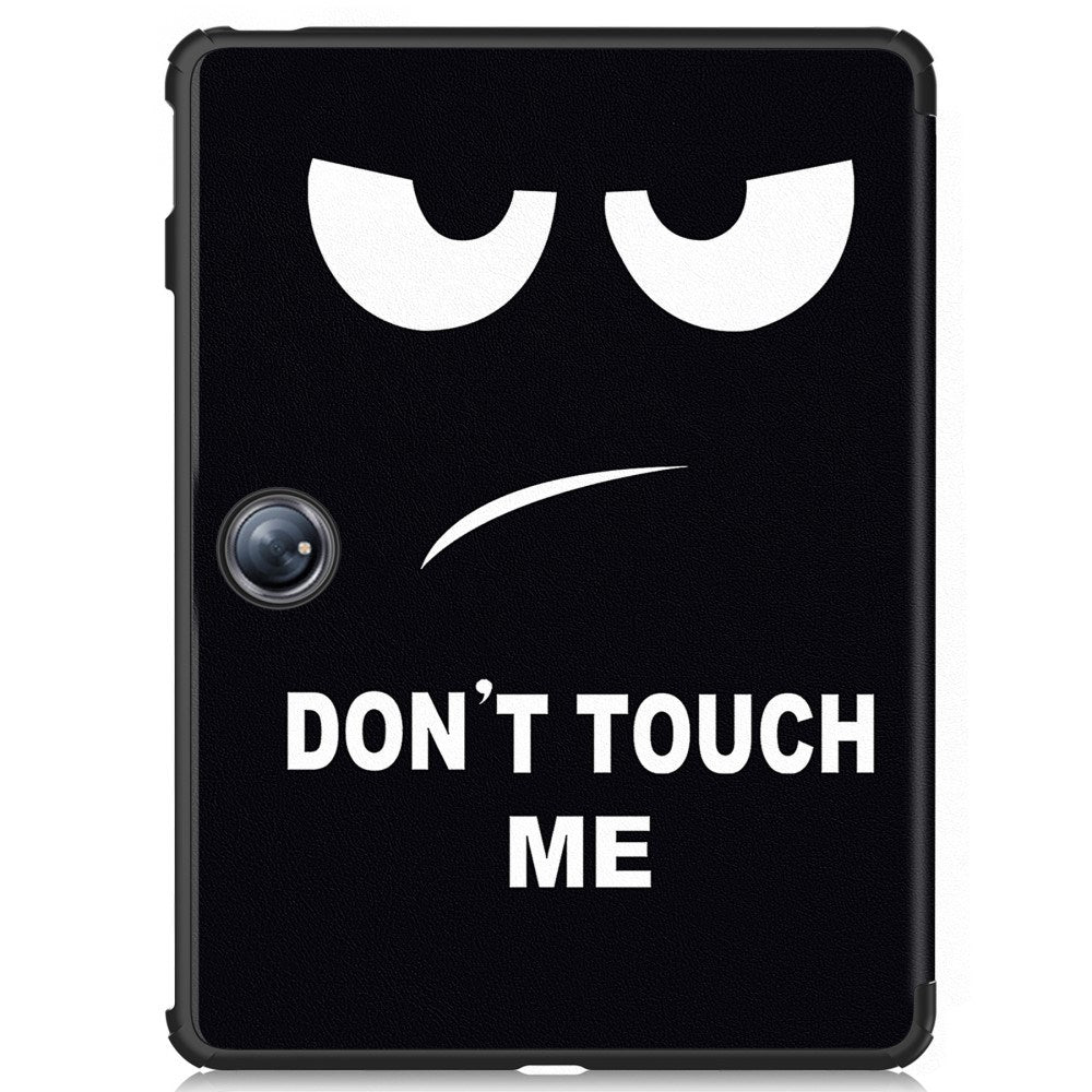 EIDERWOOD OnePlus Pad 2 Tri-Fold PU Flip Case with Sleep / Wake-up Function - "Don't Touch Me"