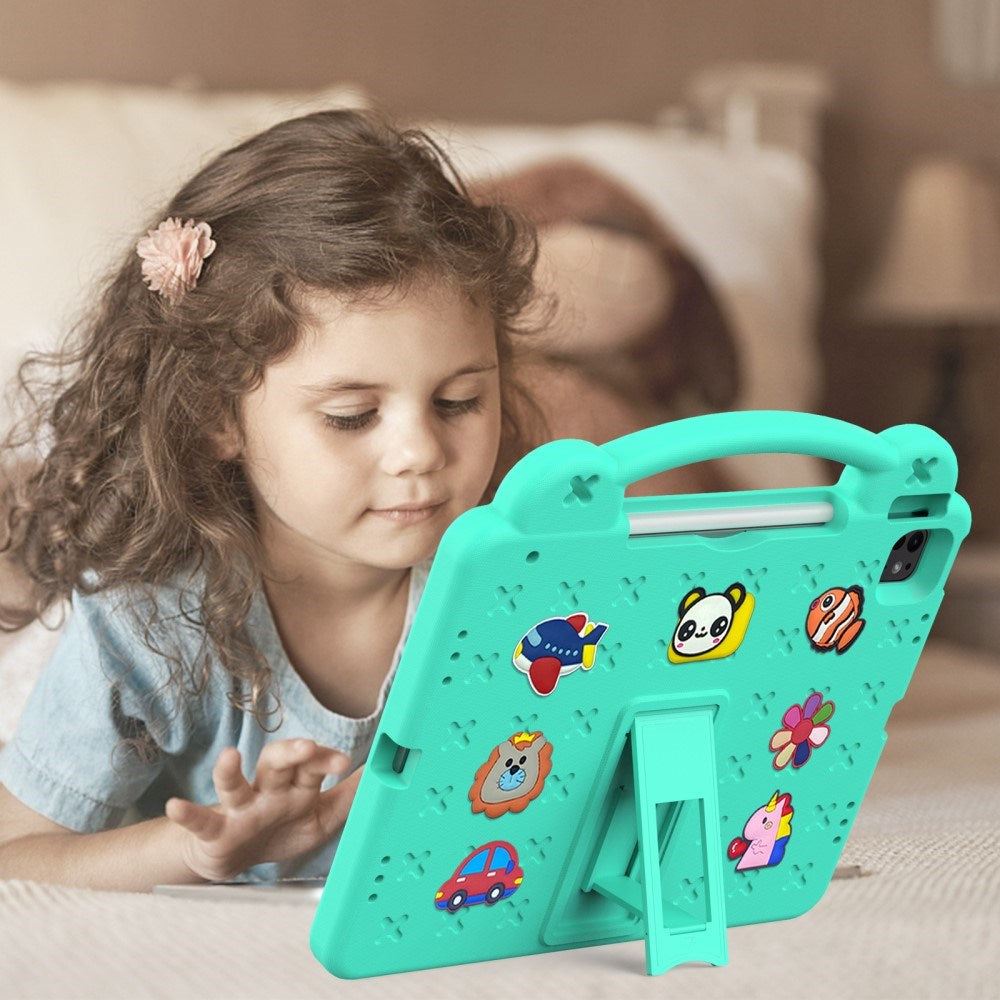 EIDERWOOD iPad Air 13" (2025 / 2024) / Pro 13" (2025 / 2024) /12.9" (2022-2018) Kids Case with Kickstand & Hand Holder - Green