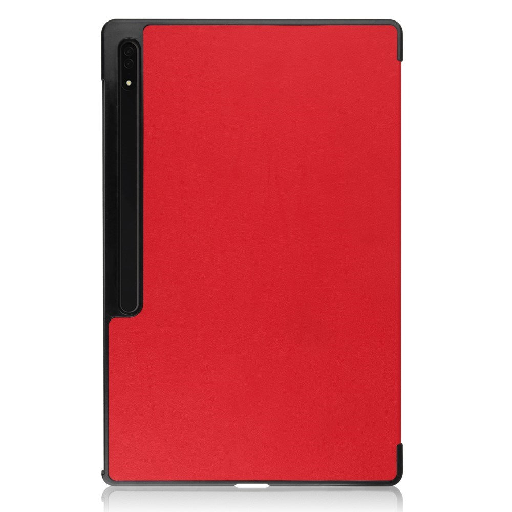 EIDERWOOD Samsung Galaxy Tab S10 Ultra Tri-Fold Leather Case with Stand - Red