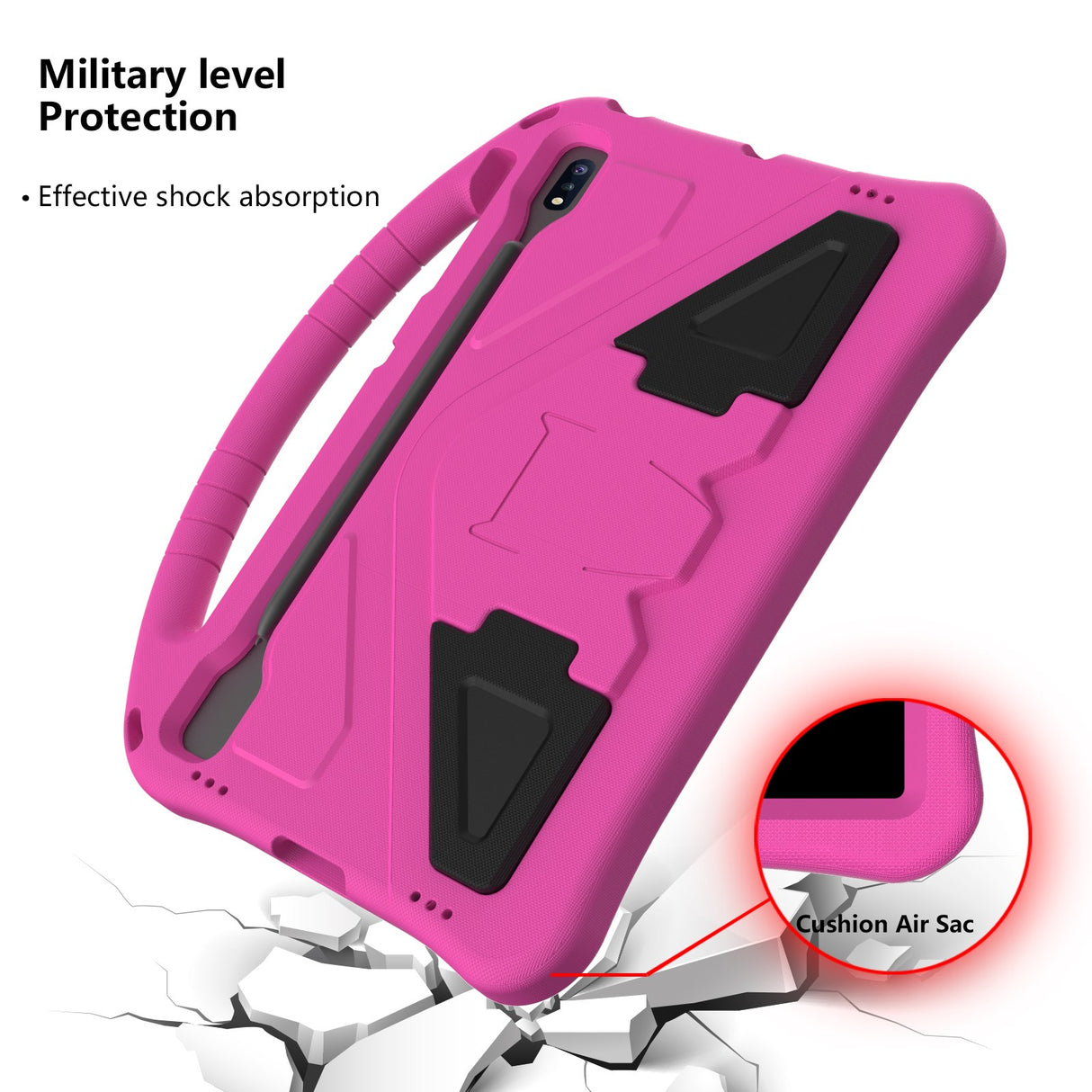 EIDERWOOD Samsung Galaxy Tab S10+ Kids Case with Kickstand - Pink