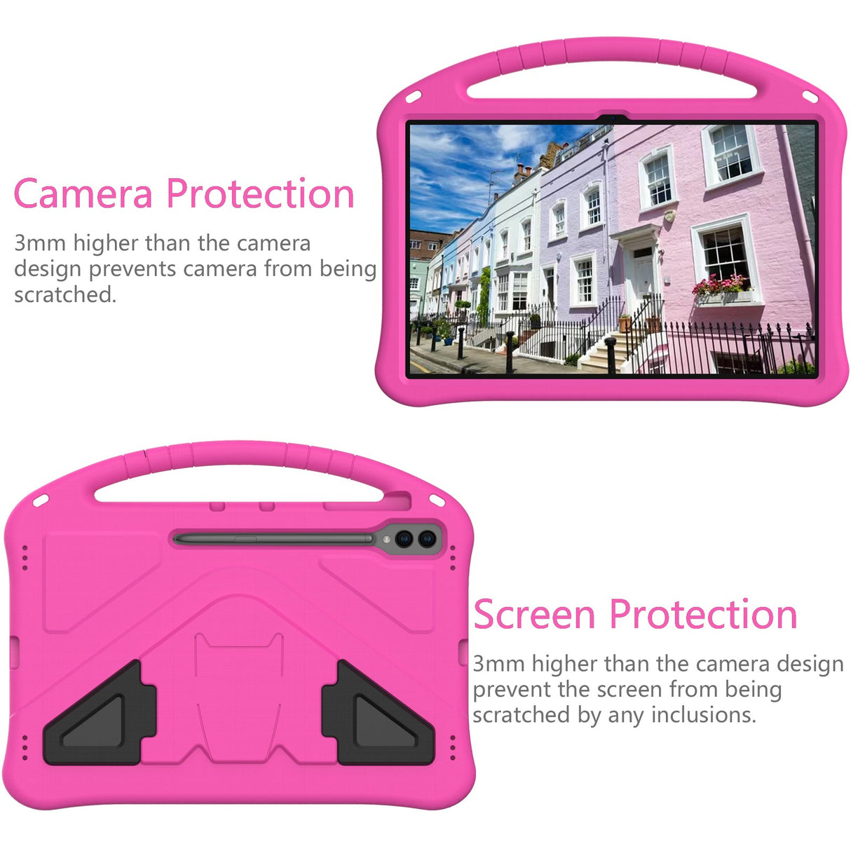 EIDERWOOD Samsung Galaxy Tab S10 Ultra Kids Case with Kickstand - Pink