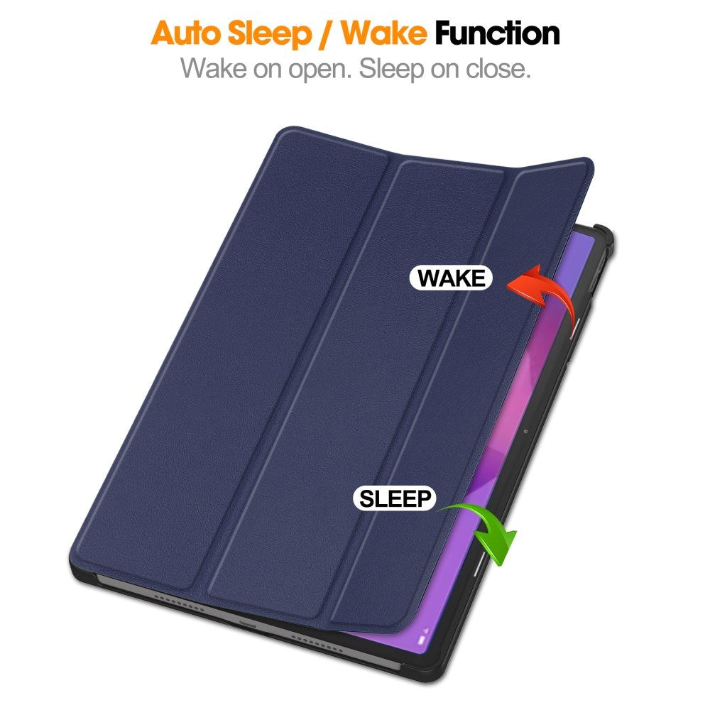 EIDERWOOD Lenovo IdeaTab Pro Faux Leather Flip Case with Stand Function & Pencil Holder - Blue