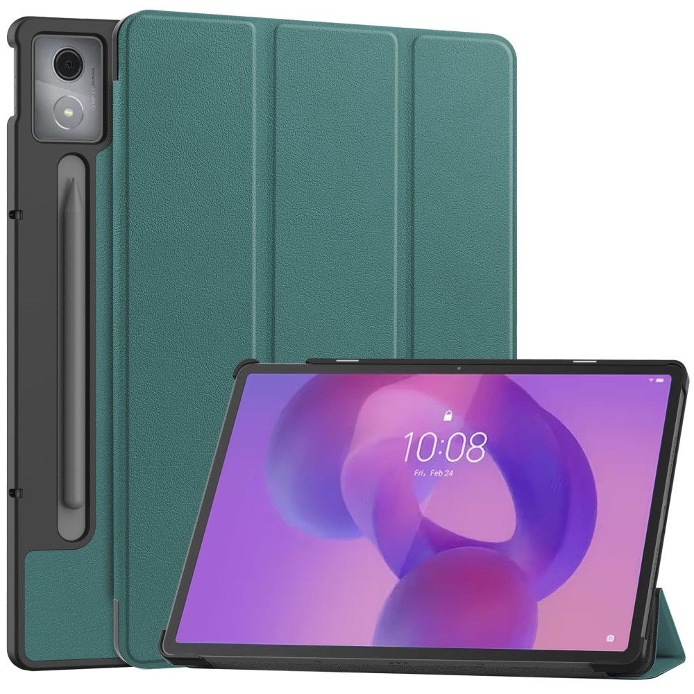 EIDERWOOD Lenovo IdeaTab Pro Faux Leather Flip Case with Stand Function & Pencil Holder - Green