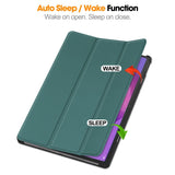 EIDERWOOD Lenovo IdeaTab Pro Faux Leather Flip Case with Stand Function & Pencil Holder - Green