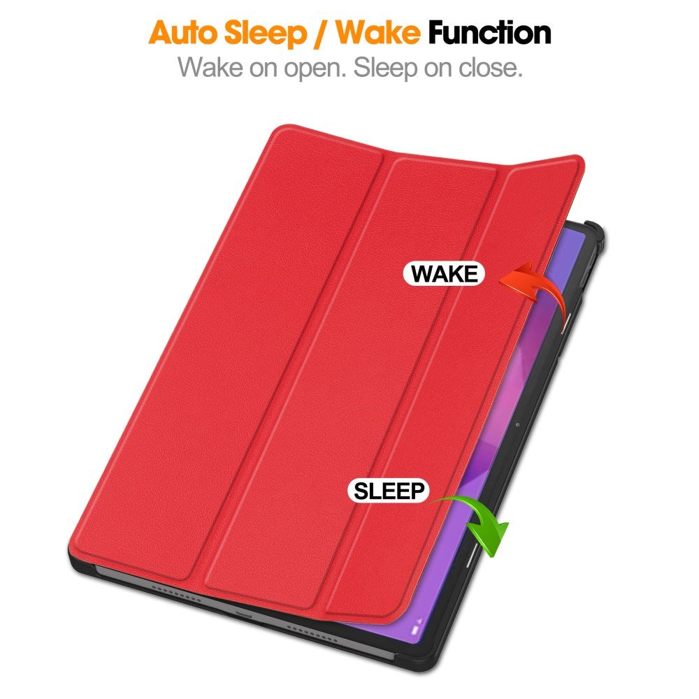 EIDERWOOD Lenovo IdeaTab Pro Faux Leather Flip Case with Stand Function & Pencil Holder - Red