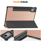 EIDERWOOD Lenovo IdeaTab Pro Faux Leather Flip Case with Stand Function & Pencil Holder - Rose Gold