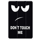 EIDERWOOD Lenovo IdeaTab Pro Tri-Fold Faux Leather Flip Case with Pattern - Don't Touch Me