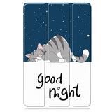 EIDERWOOD Lenovo IdeaTab Pro Tri-Fold Faux Leather Flip Case with Pattern - Cat