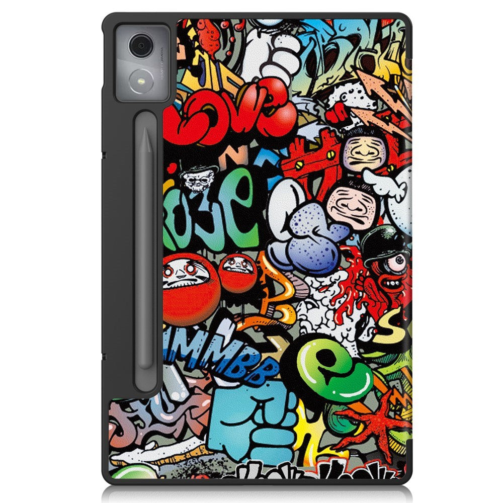 EIDERWOOD Lenovo IdeaTab Pro Tri-Fold Faux Leather Flip Case with Pattern - Graffiti