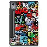 EIDERWOOD Lenovo IdeaTab Pro Tri-Fold Faux Leather Flip Case with Pattern - Graffiti