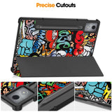 EIDERWOOD Lenovo IdeaTab Pro Tri-Fold Faux Leather Flip Case with Pattern - Graffiti