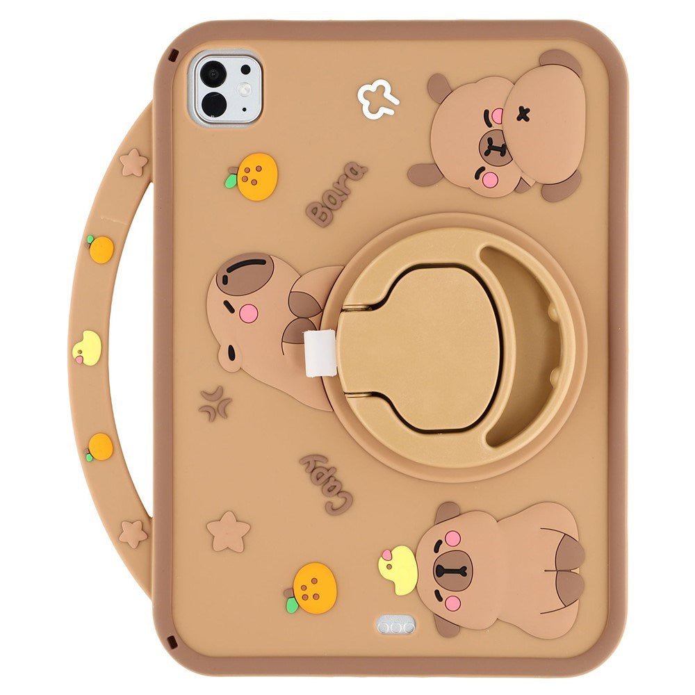 iPad Air 11" (2026 / 2025/ 2024) / Pro 11" (2025 / 2024 / 2022 / 2021 / 2020 / 2018) / Air (2022 / 2020) EIDERWOOD Silicone Case with Rotating Kickstand - Capybara