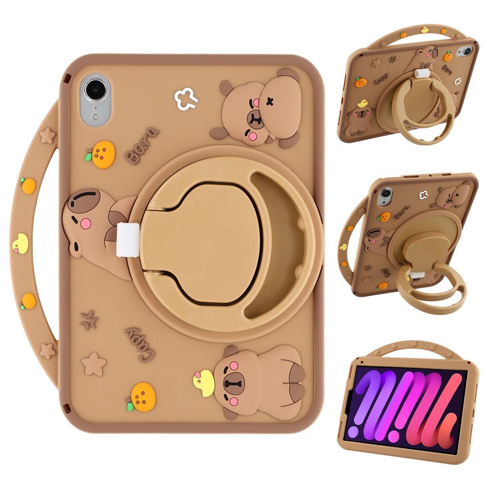 iPad Mini (2024 / 2021) EIDERWOOD Silicone Case with Rotating Kickstand - Capybara