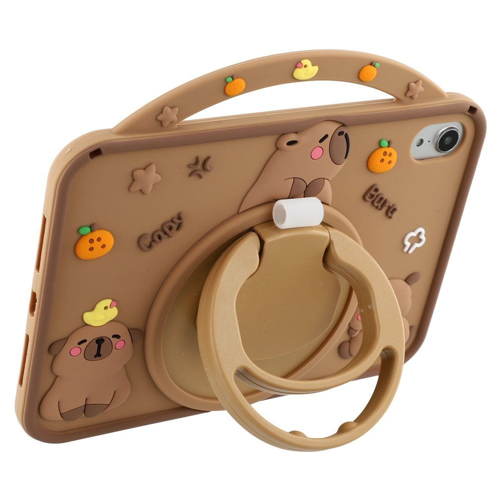 iPad Mini (2024 / 2021) EIDERWOOD Silicone Case with Rotating Kickstand - Capybara