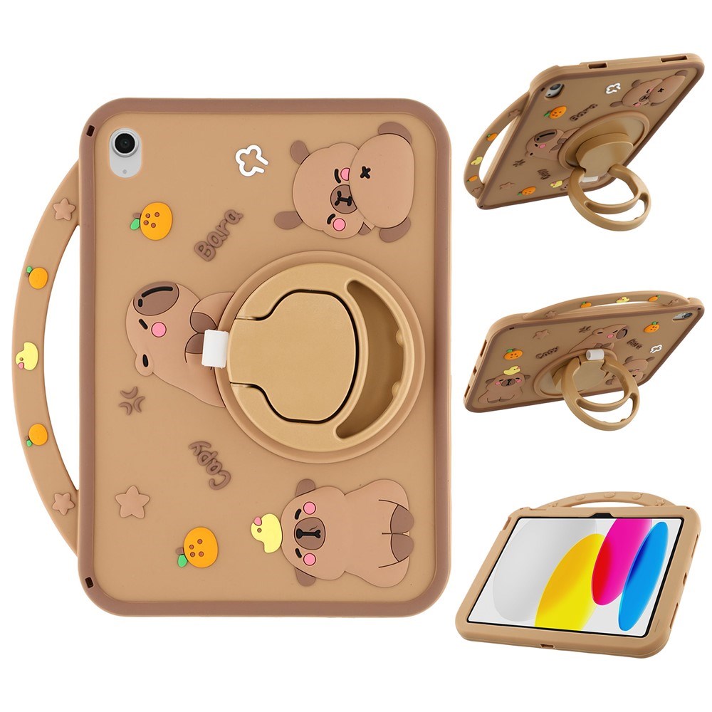 iPad 11" (2025) / 10.9" (2022) EIDERWOOD Silicone Case with Rotating Kickstand - Capybara