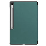 EIDERWOOD Samsung Galaxy Tab S10 FE+ (Plus) Faux Leather Flip Case with Stand Function & Pencil Holder - Green