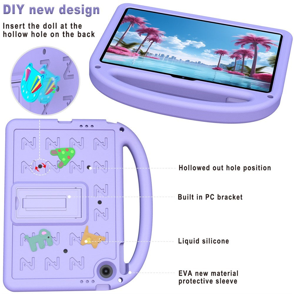 EIDERWOOD Lenovo Tab 10.1" Kids Case with Kickstand & Hand Holder - Purple