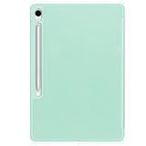 EIDERWOOD Samsung Galaxy Tab S10 FE+ (Plus) Tri-Fold Faux Leather Flip Case with Stylus Pen Holder - Light Green