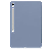 EIDERWOOD Samsung Galaxy Tab S10 FE+ (Plus) Tri-Fold Faux Leather Flip Case with Stylus Pen Holder - Lavender
