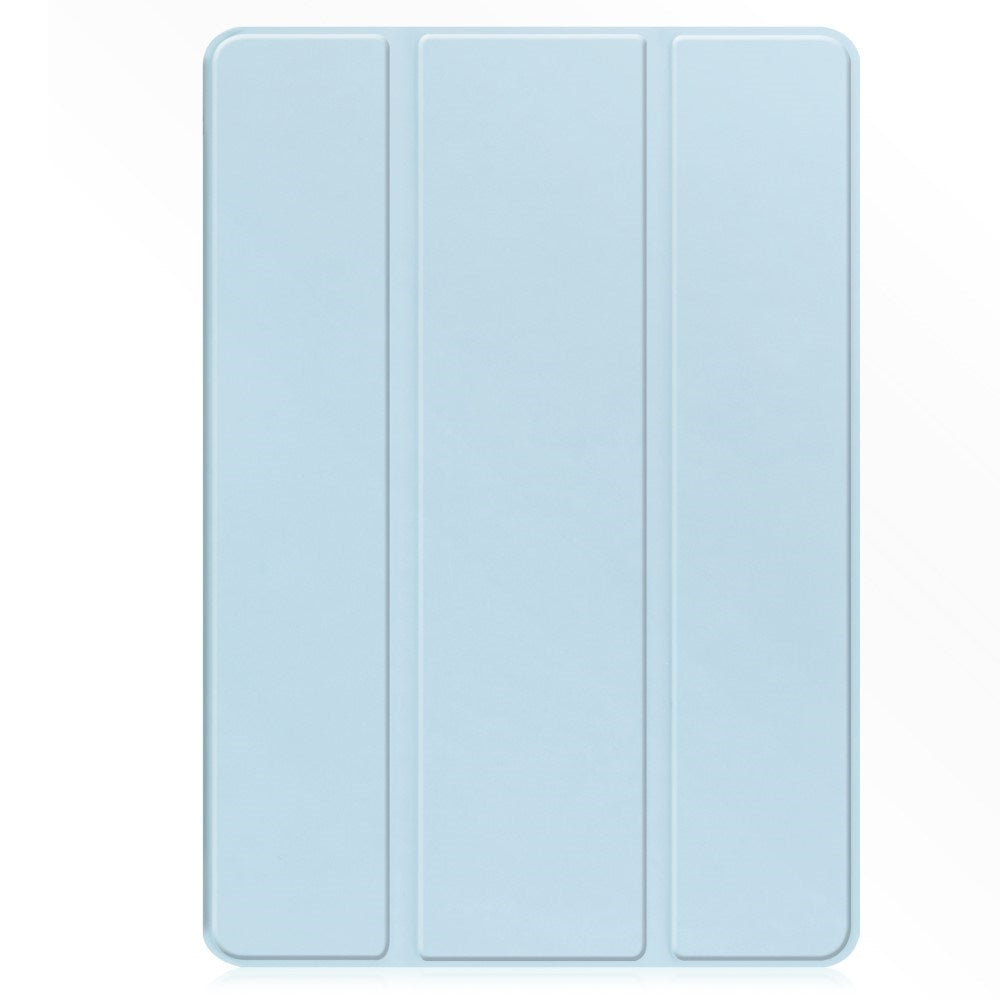 EIDERWOOD Samsung Galaxy Tab S10 FE+ (Plus) Tri-Fold Faux Leather Flip Case with Stylus Pen Holder - Light Blue