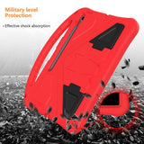 EIDERWOOD Samsung Galaxy Tab S10 FE+ (Plus) Anti-Drop Tablet Case with Handle and Kickstand - Red