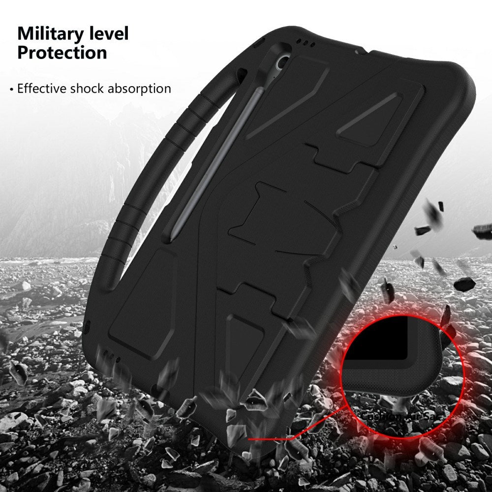 EIDERWOOD Samsung Galaxy Tab S10 FE+ (Plus) Anti-Drop Tablet Case with Handle and Kickstand - Black