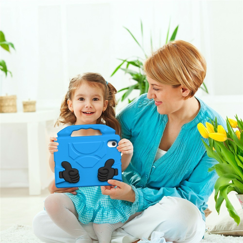 EIDERWOOD iPad Mini (2024 / 2021) Kids Case with Thumb Kickstand - Blue