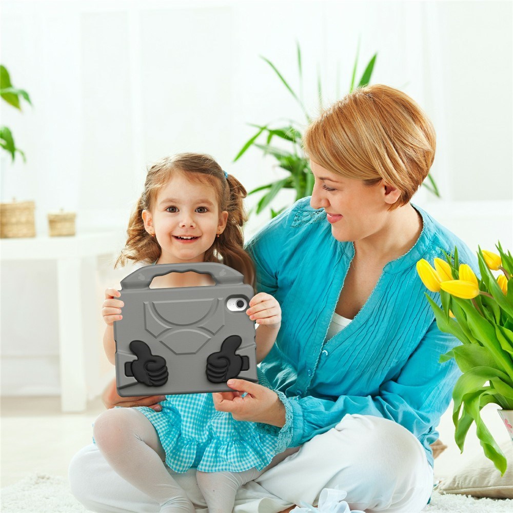 EIDERWOOD iPad Mini (2024 / 2021) Kids Case with Thumb Kickstand - Grey