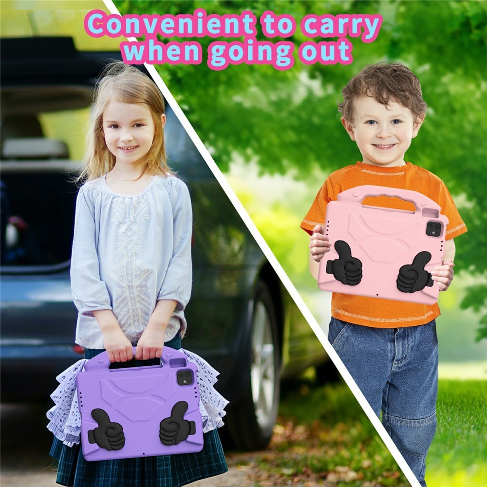 EIDERWOOD iPad Pro 11" (2025 - 2018) / Air (2022 / 2020) Kids Case with Thumb Kickstand - Purple