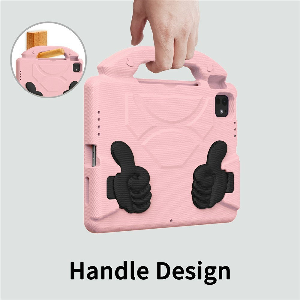 EIDERWOOD iPad Pro 11" (2025 - 2018) / Air (2022 / 2020) Kids Case with Thumb Kickstand - Pink