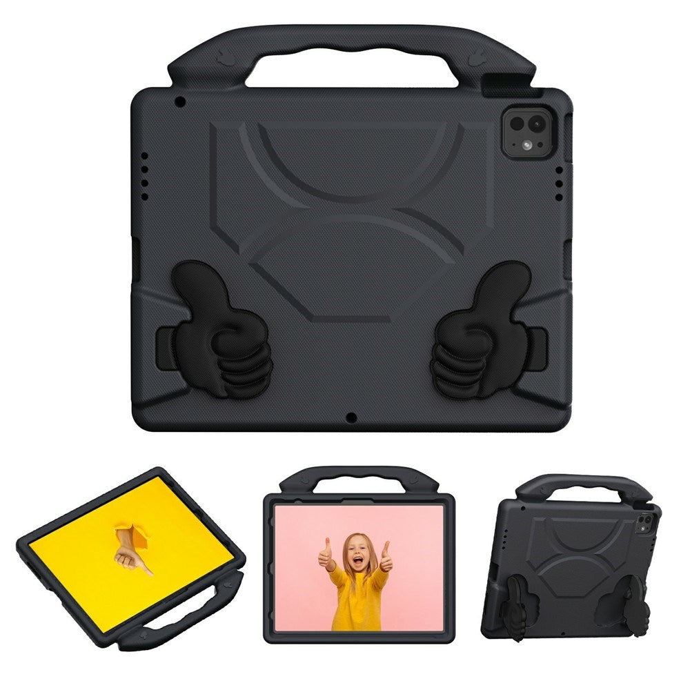 EIDERWOOD iPad Pro 12.9" (2022 / 2021 / 2020 / 2018) / Air 13" (2025 / 2024) / Pro 13" (2025 / 2024) Kids Case with Thumb Kickstand - Black