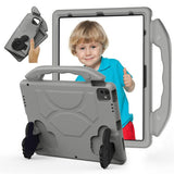 EIDERWOOD iPad Pro 12.9" (2022 / 2021 / 2020 / 2018) / Air 13" (2025 / 2024) / Pro 13" (2025 / 2024) Kids Case with Thumb Kickstand - Grey