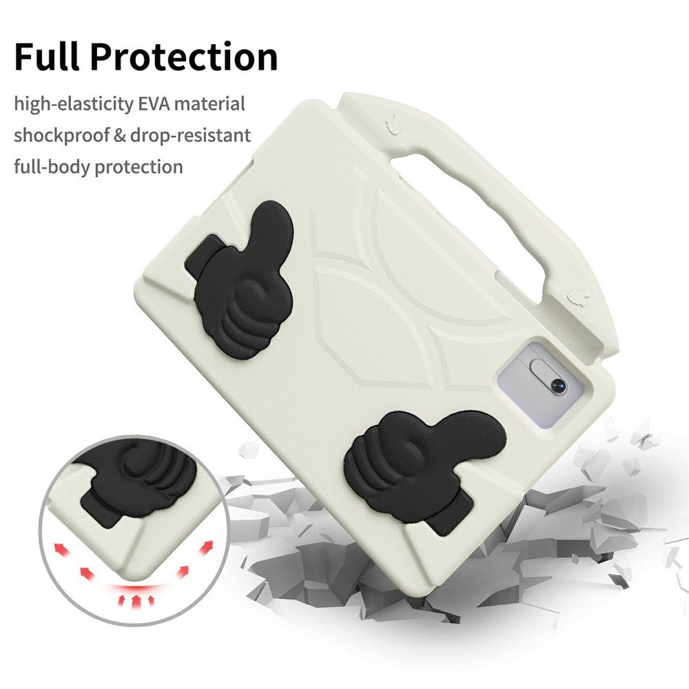 EIDERWOOD Xiaomi Redmi Pad 2 / SE / 6 / 5 / Lenovo Tab M11 / Samsung Galaxy Tab S10 FE / S9 FE / S9 / S8 / S7 Kids Case with Thumb Kickstand - White