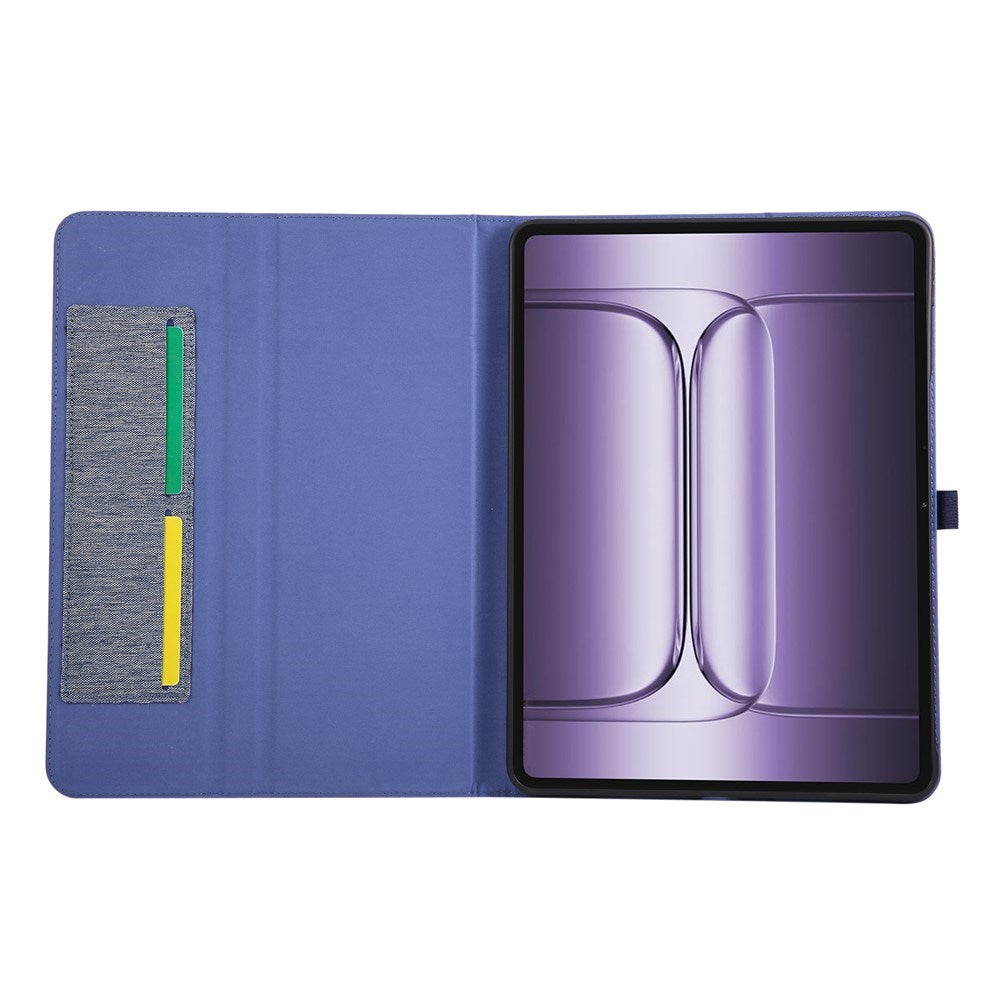 OnePlus Pad 3 Faux Leather Flip Case with Card Holder & Stand Function - Blue