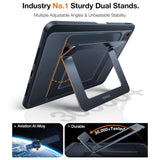 iPad 11" (2025) TORRAS Case with Kickstand & Apple Pencil Holder – Transparent/Black