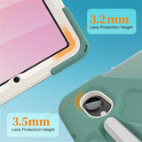 EIDERWOOD Samsung Galaxy Tab S11 Shockproof Case with 360 Degree Rotatable Kickstand & Velcro Strap - Green