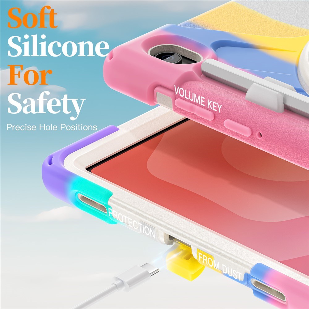 EIDERWOOD Samsung Galaxy Tab S11 Shockproof Case with 360 Degree Rotatable Kickstand & Velcro Strap - Multi