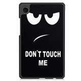 EIDERWOOD Samsung Galaxy Tab A11 Faux Leather Flip Case with Motif - "Don't Touch Me"