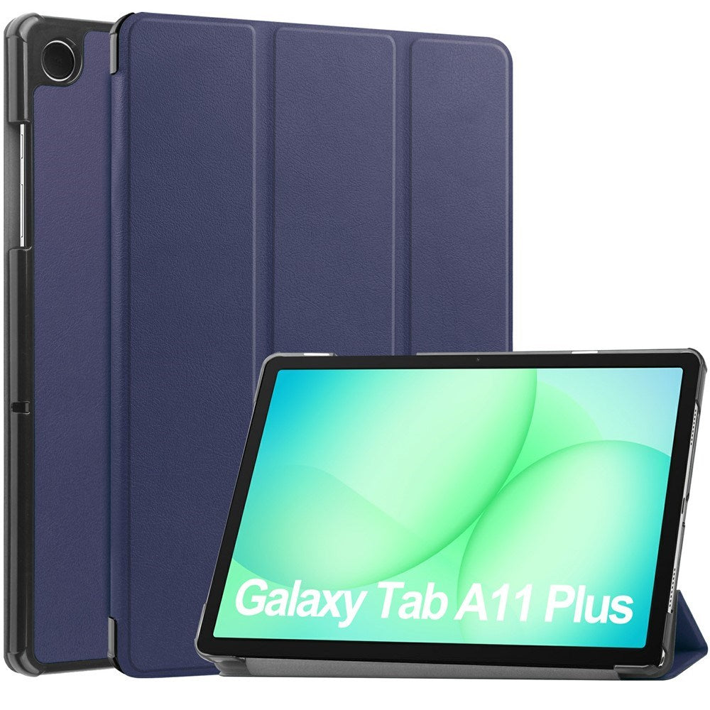 Samsung Galaxy Tab A11+ (Plus) EIDERWOOD Faux Leather Case with Stand - Dark Blue