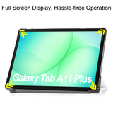 Samsung Galaxy Tab A11+ (Plus) EIDERWOOD Faux Leather Case with Stand - White