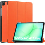 Samsung Galaxy Tab A11+ (Plus) EIDERWOOD Faux Leather Case with Stand - Orange