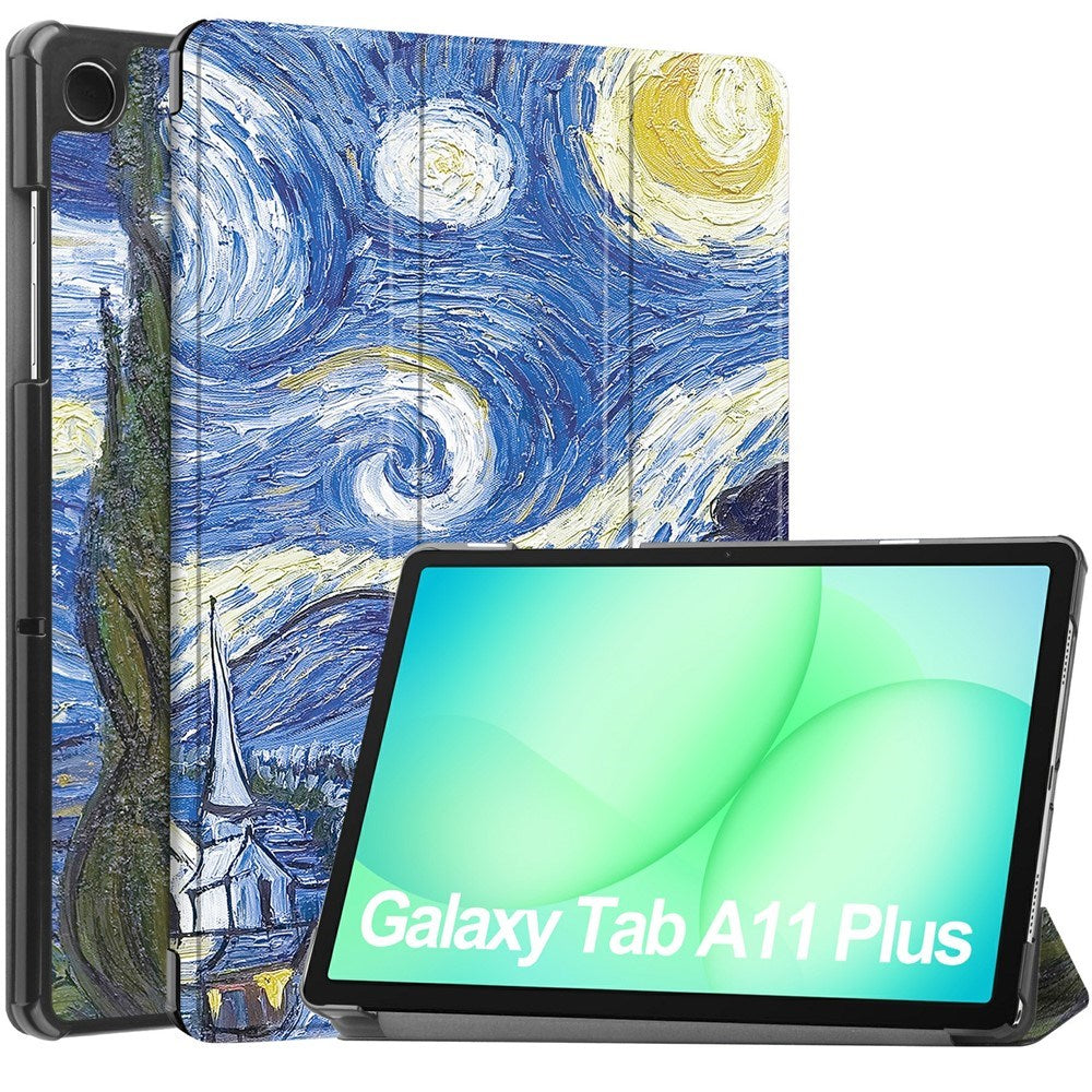 Samsung Galaxy Tab A11+ (Plus) EIDERWOOD Faux Leather Flip Case with Motif - Starry Sky