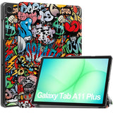 Samsung Galaxy Tab A11+ (Plus) EIDERWOOD Faux Leather Flip Case with Motif - Graffiti