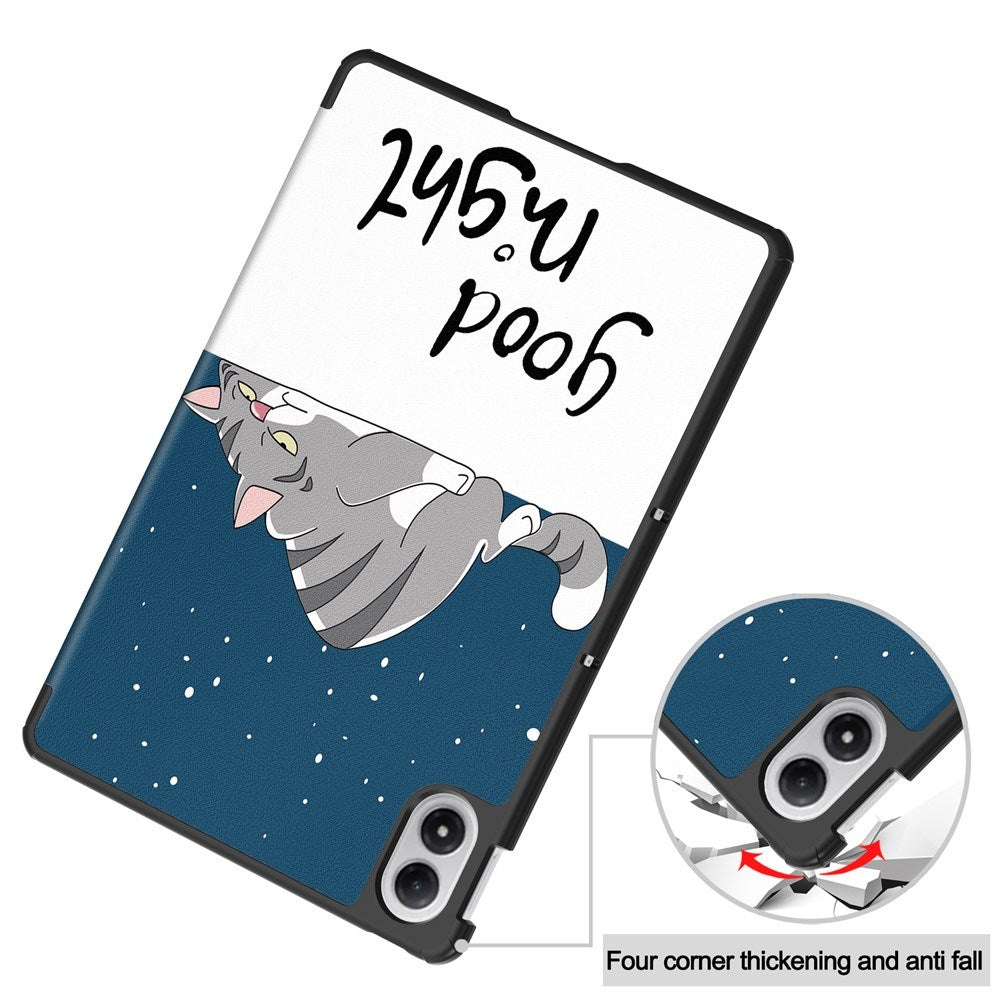 Xiaomi Redmi Pad 2 Pro EIDERWOOD Leather Flip Case with Motif - Sleeping Cat