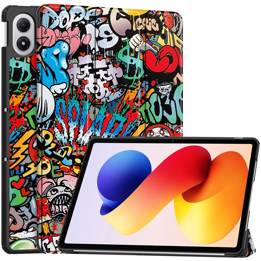 Xiaomi Redmi Pad 2 Pro EIDERWOOD Leather Flip Case with Motif - Graffiti